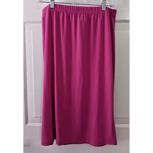 Attention Brand  Ladies  Pink  Pencil  Skirt XL  Tea Length Polyester Spandex D5